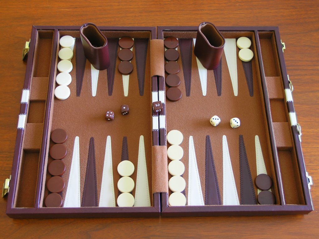 Backgammon board game at The Pickle Club table games lounge